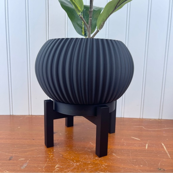 Indoor Planter Pot, The Roni Planter, Houseplants Pot, Black - Picture 1 of 10